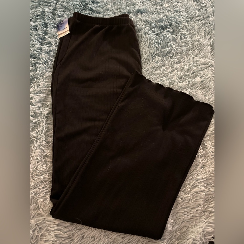 Abound women’s black XL pull-up black ribbed pants NWT